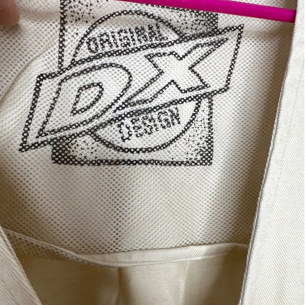 Double Exposure Original DX Design Mens Utility Vest Beige Cotton Multi-Pocket L